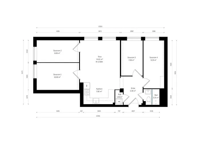 Modern 4br Flat At Gruenerlokka, 1 Min Walk To Tram Lägenhet *